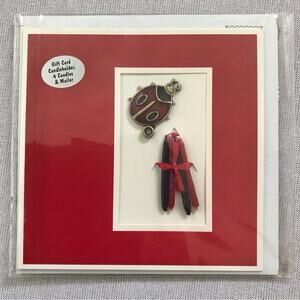 Greeting Cards 4 Set Lady Bug Candle Holders with Tiny Candles